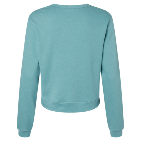 Bella + Canvas Women's Sponge Fleece Crewneck Sweatshirt, Heather Blue Lagoon, Back view