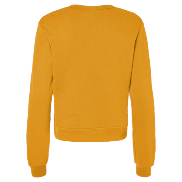 Bella + Canvas Women's Sponge Fleece Crewneck Sweatshirt, Heather Mustard, Back view