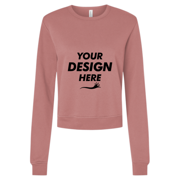 Bella + Canvas Women's Sponge Fleece Crewneck Sweatshirt, Mauve, Front view, Mockup
