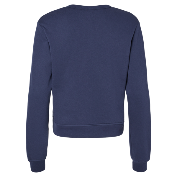 Bella + Canvas Women's Sponge Fleece Crewneck Sweatshirt, Navy, Back view