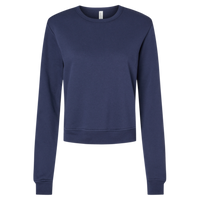 Bella + Canvas Women's Sponge Fleece Crewneck Sweatshirt, Navy, Front view