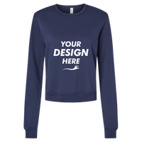 Bella + Canvas Women's Sponge Fleece Crewneck Sweatshirt, Navy, Front view, Mockup