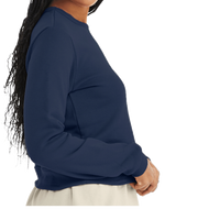 Bella + Canvas Women's Sponge Fleece Crewneck Sweatshirt, Navy, Right Sleeve view