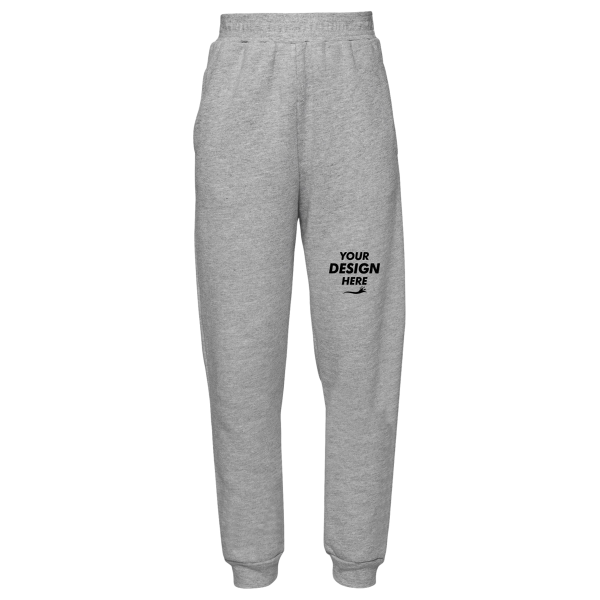 Bella + Canvas Youth Jogger Sweatpants, Athletic Heather, Front view, Mockup