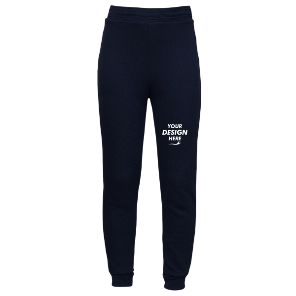 Bella + Canvas Youth Jogger Sweatpants, Navy, Front view, Mockup