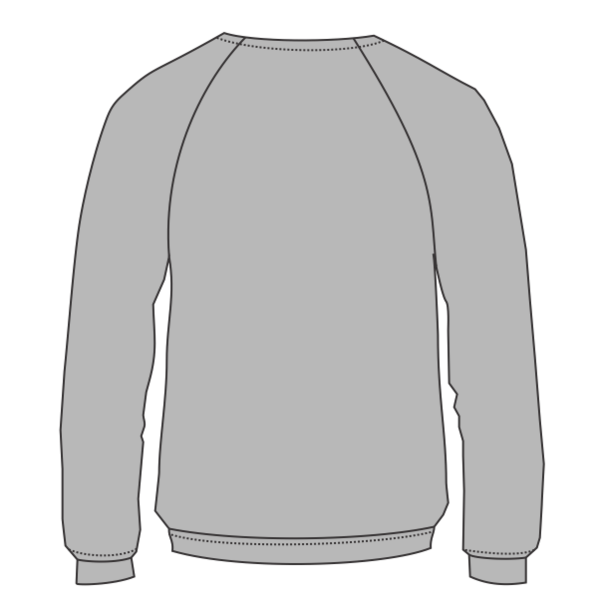 Bella + Canvas Youth Sponge Fleece Crewneck Sweatshirt, Athletic Heather, Back view