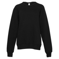 Bella + Canvas Youth Sponge Fleece Crewneck Sweatshirt, Black, Front view