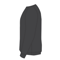 Bella + Canvas Youth Sponge Fleece Crewneck Sweatshirt, Dark Grey Heather, Left Sleeve view