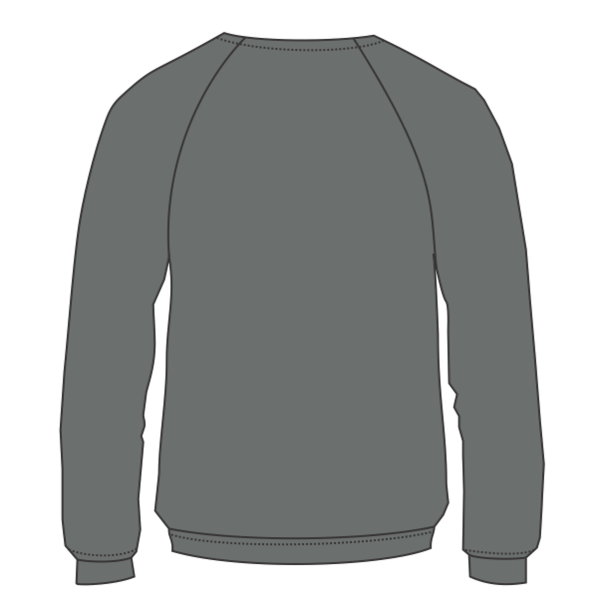 Bella + Canvas Youth Sponge Fleece Crewneck Sweatshirt, Deep Heather, Back view