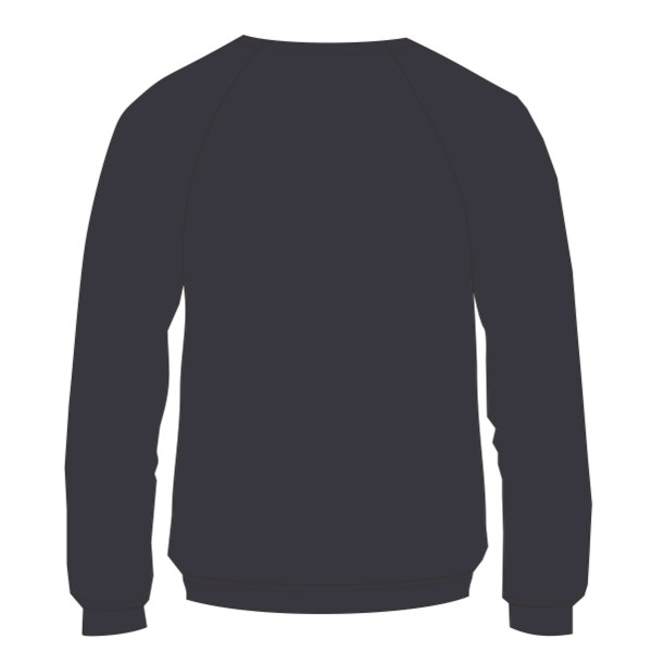 Bella + Canvas Youth Sponge Fleece Crewneck Sweatshirt, Heather Navy, Back view
