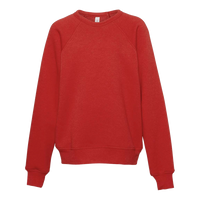 Bella + Canvas Youth Sponge Fleece Crewneck Sweatshirt, Red, Front view