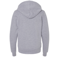 Bella + Canvas Youth Sponge Fleece Full-Zip Hoodie Sweatshirt, Athletic Heather, Back view