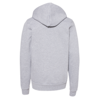 Bella + Canvas Youth Sponge Fleece Hoodie Sweatshirt, Athletic Heather, Back view