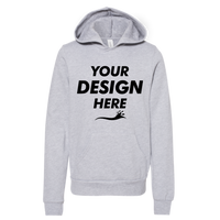 Bella + Canvas Youth Sponge Fleece Hoodie Sweatshirt, Athletic Heather, Front view, Mockup