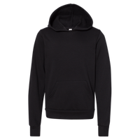 Bella + Canvas Youth Sponge Fleece Hoodie Sweatshirt, Black, Front view