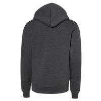 Bella + Canvas Youth Sponge Fleece Hoodie Sweatshirt, Dark Grey Heather, Back view