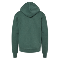 Bella + Canvas Youth Sponge Fleece Hoodie Sweatshirt, Heather Forest, Back view
