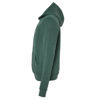 Bella + Canvas Youth Sponge Fleece Hoodie Sweatshirt, Heather Forest, Left Sleeve view