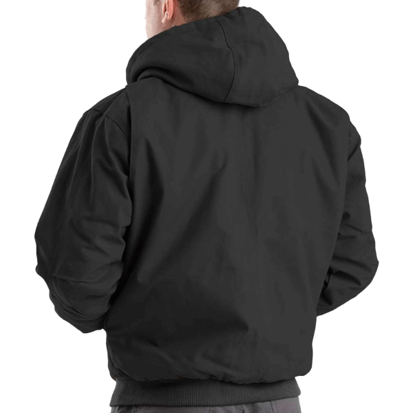 Berne Apparel Men's Berne Heritage Hooded Jacket, Black, Back view