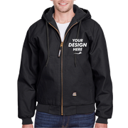 Berne Apparel Men's Berne Heritage Hooded Jacket, Black, Front view, Mockup