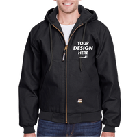 Berne Apparel Men's Berne Heritage Hooded Jacket, Black, Front view, Mockup