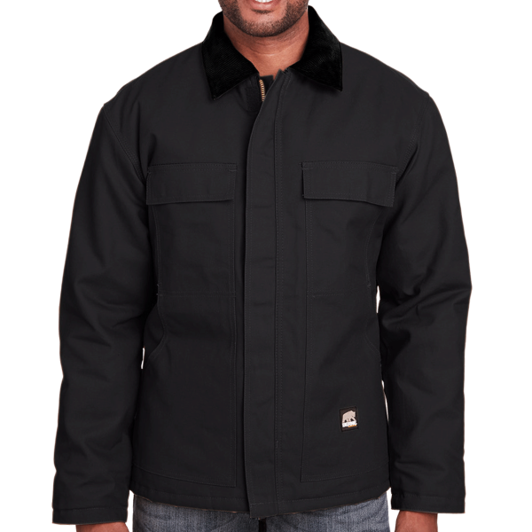 Berne Apparel Men's Heritage Chore Coat, Black, Front view