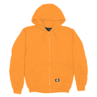 Berne Apparel Men's Heritage Thermal-Lined Full-Zip Hooded Sweatshirt, Orange, Front view