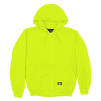 Berne Apparel Men's Heritage Thermal-Lined Full-Zip Hooded Sweatshirt, Yellow, Front view