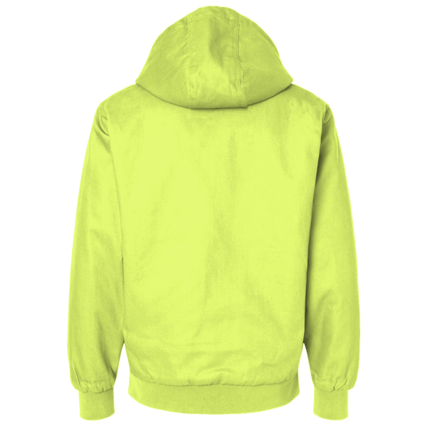 Berne Apparel Men's Hi-Vis Class 3 Color Block Full-Zip Hooded Sweatshirt, Hi Vis Yellow, Front view