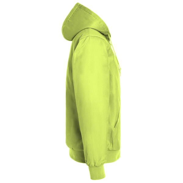 Berne Apparel Men's Hi-Vis Class 3 Color Block Full-Zip Hooded Sweatshirt, Hi Vis Yellow, Right Sleeve view