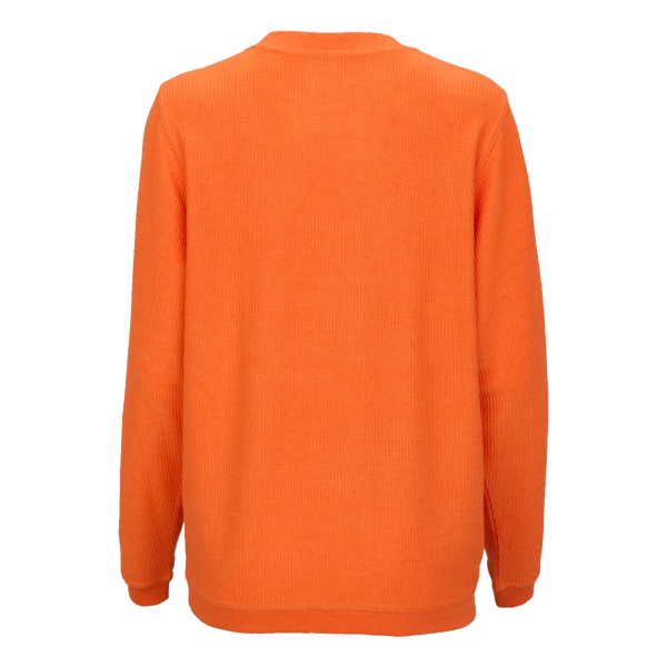 Boxercraft Unisex Corded Crewneck Sweatshirt, Orange, Back view