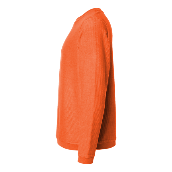 Boxercraft Unisex Corded Crewneck Sweatshirt, Orange, Left Sleeve view