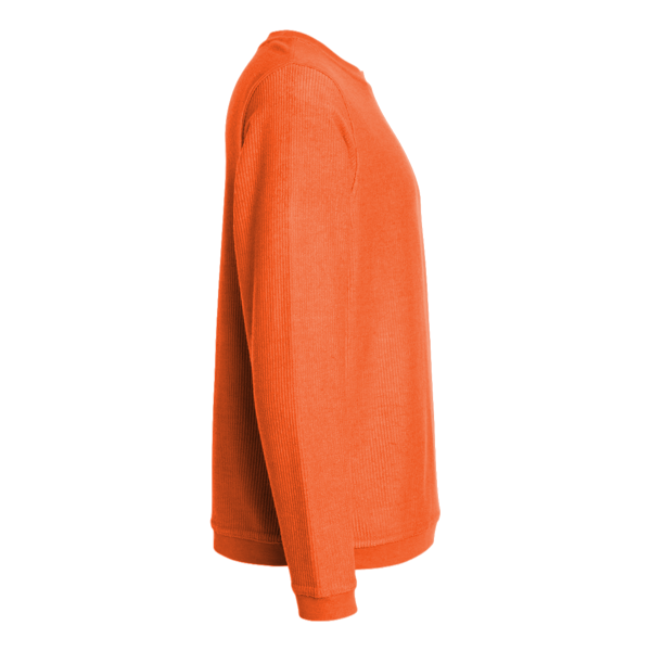 Boxercraft Unisex Corded Crewneck Sweatshirt, Orange, Right Sleeve view
