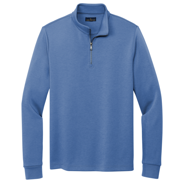 Brooks Brothers Double Knit 1/4 Zip, Charter Blue, Front view