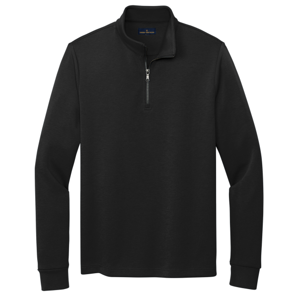 Brooks Brothers Double Knit 1/4 Zip, Deep Black, Front view