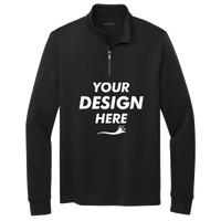 Brooks Brothers Double Knit 1/4 Zip, Deep Black, Front view, Mockup