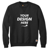 Carhartt Midweight Crewneck Sweatshirt, Black, Front view, Mockup