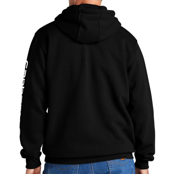 Carhartt Midweight Hooded Logo Sweatshirt, Black, Back view