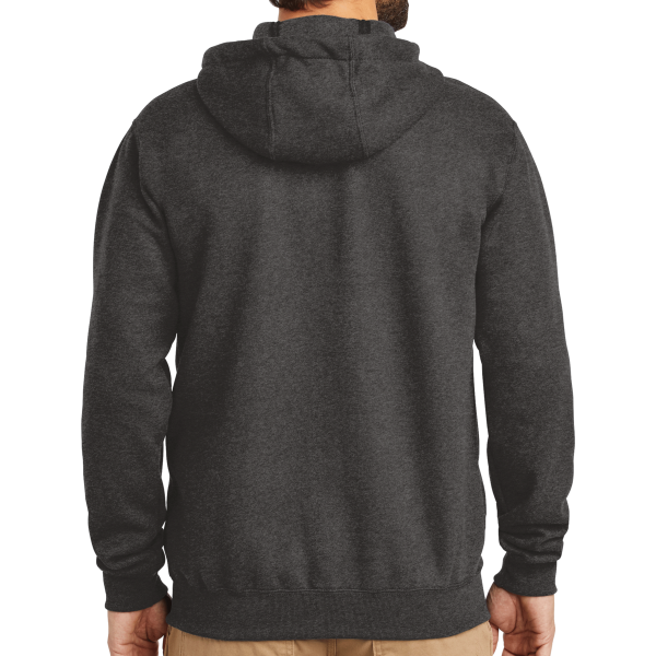 Carhartt Midweight Hooded Zip Front Sweatshirt, Carbon Heather, Back view