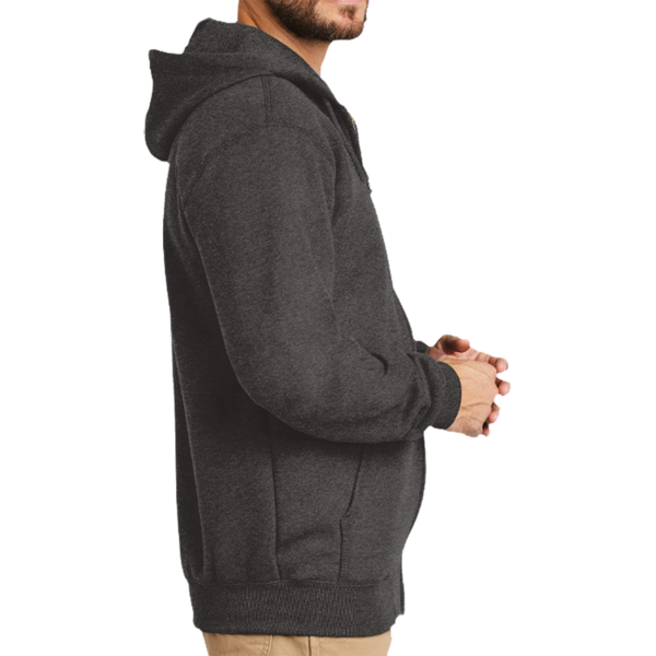 Carhartt Midweight Hooded Zip Front Sweatshirt, Carbon Heather, Right Sleeve view