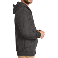 Carhartt Midweight Hooded Zip Front Sweatshirt, Carbon Heather, Right Sleeve view