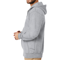 Carhartt Midweight Hooded Zip Front Sweatshirt, Heather Grey, Left Sleeve view