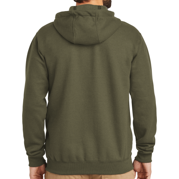 Carhartt Midweight Hooded Zip Front Sweatshirt, Moss, Back view