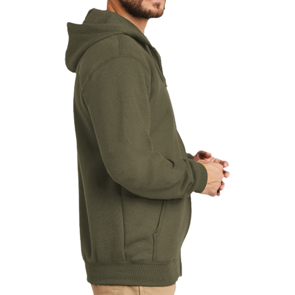 Carhartt Midweight Hooded Zip Front Sweatshirt, Moss, Right Sleeve view