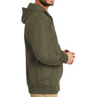 Carhartt Midweight Hooded Zip Front Sweatshirt, Moss, Right Sleeve view