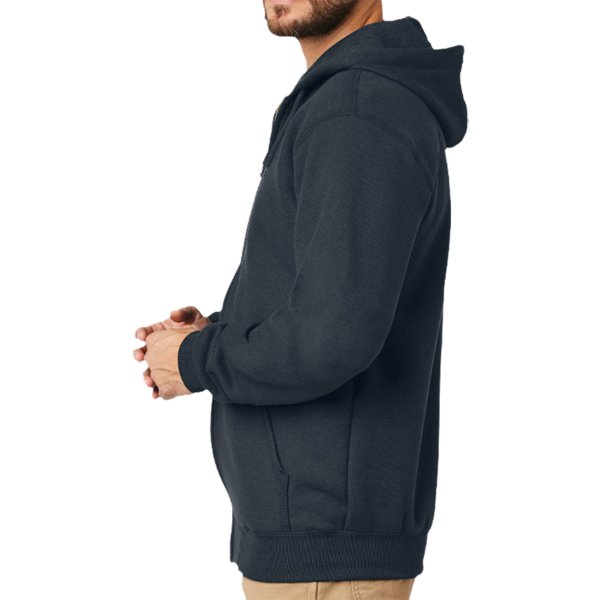 Carhartt Midweight Hooded Zip Front Sweatshirt, New Navy, Left Sleeve view