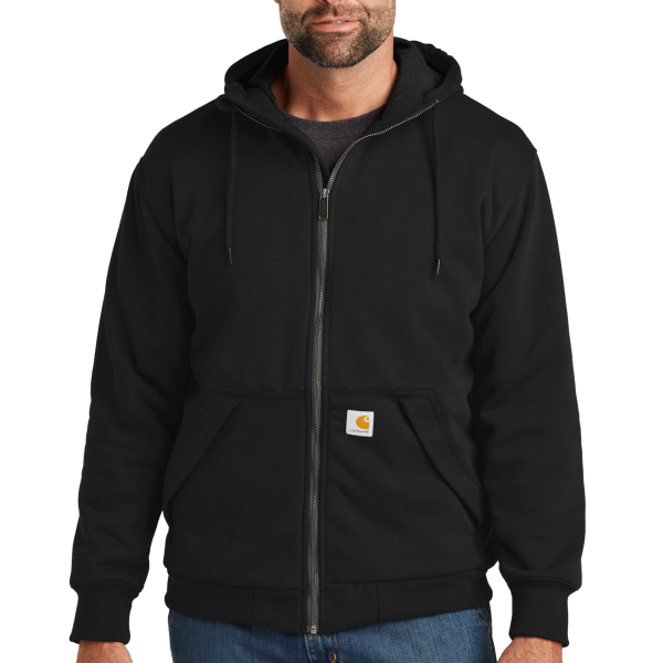 Carhartt Midweight Thermal Lined Full Zip Sweatshirt, Black, Front view