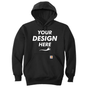 Carhartt Rain Defender ® Paxton Heavyweight Hooded Sweatshirt, Black, Front view, Mockup