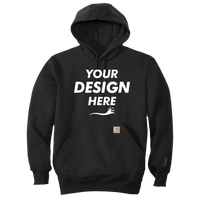 Carhartt Rain Defender ® Paxton Heavyweight Hooded Sweatshirt, Black, Front view, Mockup