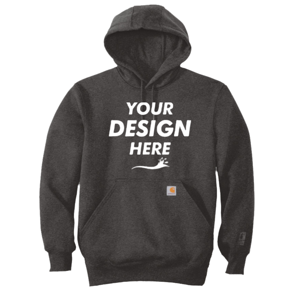 Carhartt Rain Defender ® Paxton Heavyweight Hooded Sweatshirt, Carbon Heather, Front view, Mockup